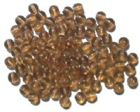100 6mm Transparent Smoke Topaz Round Glass Beads